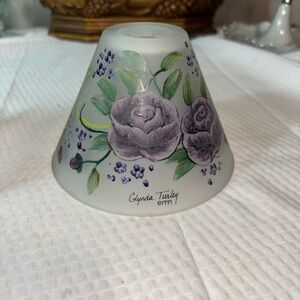 Glynda Turley Frosted Glass Tea Light Floral Lampshade Lighting Decorative